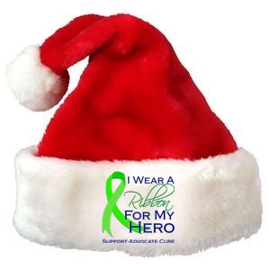 I Wear A Green For My Hero Bone Marrow Awareness Premium Christmas Santa Hat