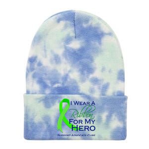 I Wear A Green For My Hero Bone Marrow Awareness Tie Dye 12in Knit Beanie