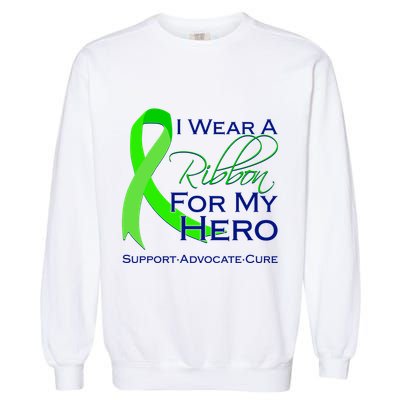 I Wear A Green For My Hero Bone Marrow Awareness Garment-Dyed Sweatshirt