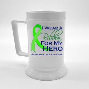 I Wear A Green For My Hero Bone Marrow Awareness Beer Stein