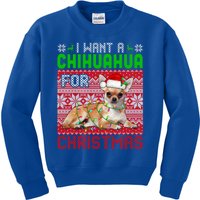 I Want A Chihuahua For Christmas Santa Dog Lover Owner Cute Gift Kids Sweatshirt