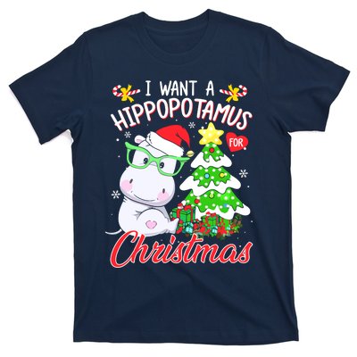 I Want A Hippopotamus For Christmas Xmas Hippo T-Shirt