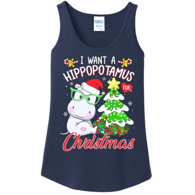 I Want A Hippopotamus For Christmas Xmas Hippo Ladies Essential Tank