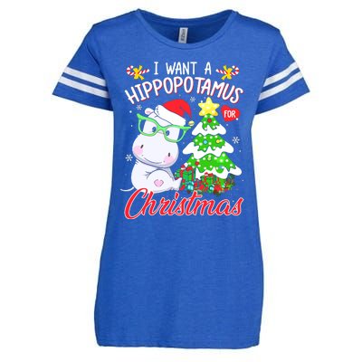 I Want A Hippopotamus For Christmas Xmas Hippo Enza Ladies Jersey Football T-Shirt