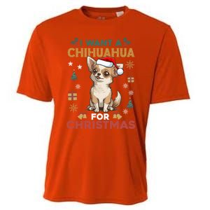 I Want A Chihuahua For Christmas Cute Dog Lover Pajama Xmas Gift Cooling Performance Crew T-Shirt