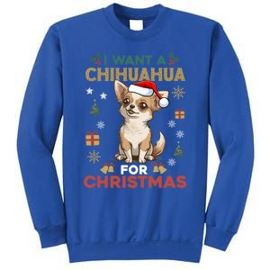 I Want A Chihuahua For Christmas Cute Dog Lover Pajama Xmas Gift Sweatshirt