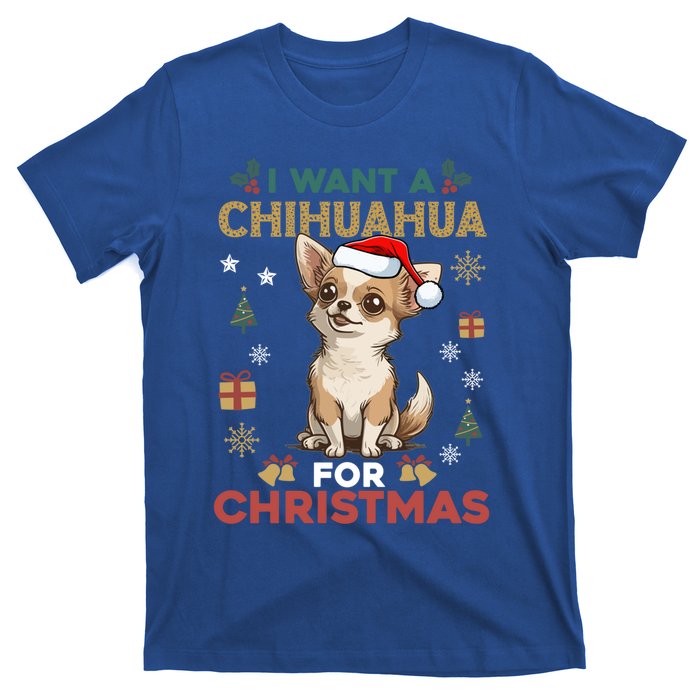 I Want A Chihuahua For Christmas Cute Dog Lover Pajama Xmas Gift T-Shirt