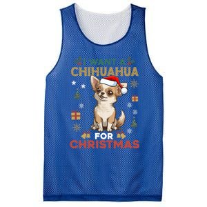 I Want A Chihuahua For Christmas Cute Dog Lover Pajama Xmas Gift Mesh Reversible Basketball Jersey Tank