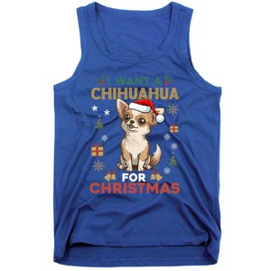 I Want A Chihuahua For Christmas Cute Dog Lover Pajama Xmas Gift Tank Top