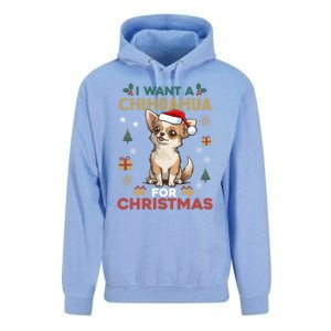 I Want A Chihuahua For Christmas Cute Dog Lover Pajama Xmas Gift Unisex Surf Hoodie