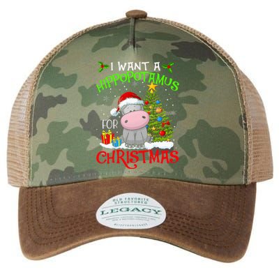 I Want A Hippopotamus For Christmas Xmas Hippo Legacy Tie Dye Trucker Hat