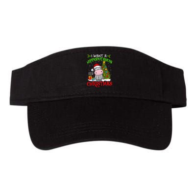 I Want A Hippopotamus For Christmas Xmas Hippo Valucap Bio-Washed Visor