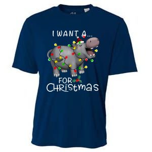 I Want A Hippopotamus For Christmas Xmas Hippo Lover Funny Cooling Performance Crew T-Shirt