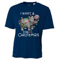 I Want A Hippopotamus For Christmas Xmas Hippo Lover Funny Cooling Performance Crew T-Shirt