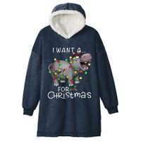 I Want A Hippopotamus For Christmas Xmas Hippo Lover Funny Hooded Wearable Blanket