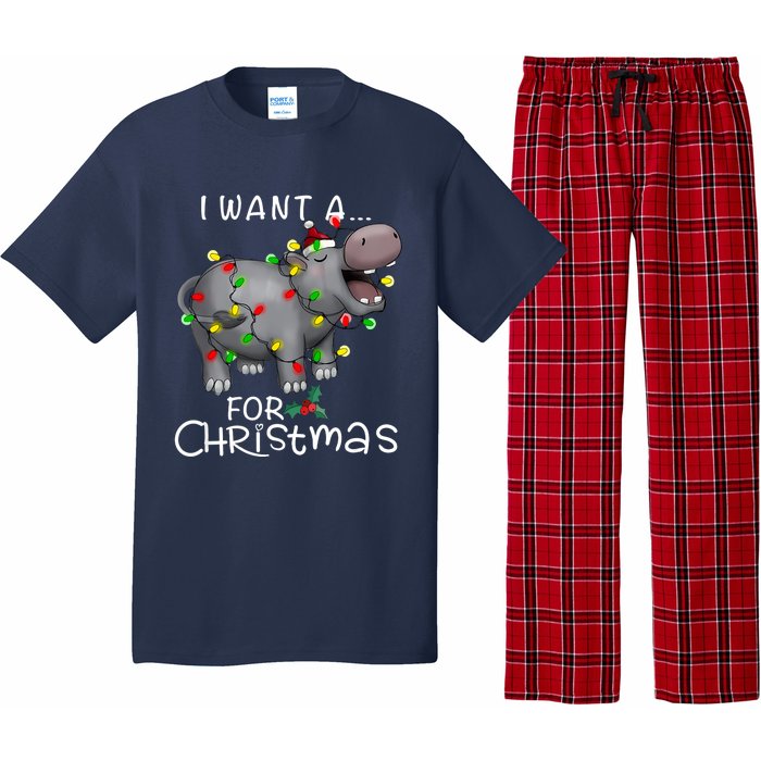 I Want A Hippopotamus For Christmas Xmas Hippo Lover Funny Pajama Set