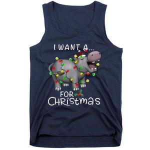 I Want A Hippopotamus For Christmas Xmas Hippo Lover Funny Tank Top