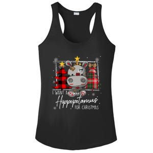 I Want A Hippopotamus For Christmas Cute Hippo Xmas Funny Gift Ladies PosiCharge Competitor Racerback Tank