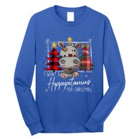 I Want A Hippopotamus For Christmas Cute Hippo Xmas Funny Gift Long Sleeve Shirt