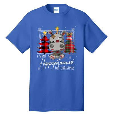 I Want A Hippopotamus For Christmas Cute Hippo Xmas Funny Gift Tall T-Shirt