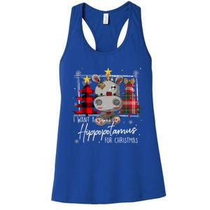 I Want A Hippopotamus For Christmas Cute Hippo Xmas Funny Gift Women's Racerback Tank