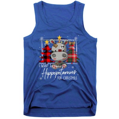 I Want A Hippopotamus For Christmas Cute Hippo Xmas Funny Gift Tank Top