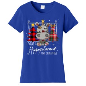 I Want A Hippopotamus For Christmas Cute Hippo Xmas Funny Gift Women's T-Shirt