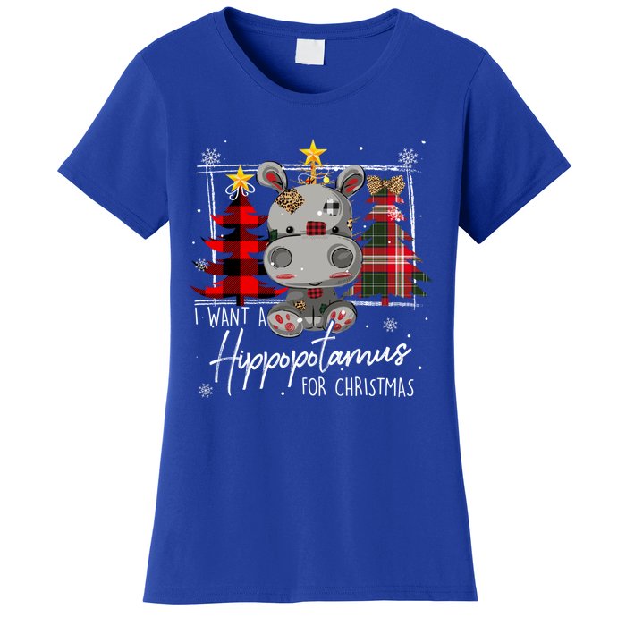 I Want A Hippopotamus For Christmas Cute Hippo Xmas Funny Gift Women's T-Shirt