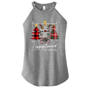 I Want A Hippopotamus For Christmas Cute Hippo Xmas Funny Gift Women's Perfect Tri Rocker Tank