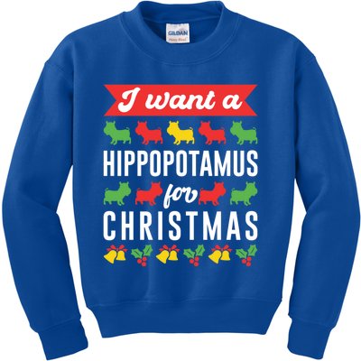 I Want A Hippopotamus For Christmas Xmas Hippo Gift Kids Sweatshirt