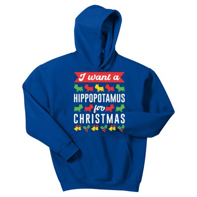 I Want A Hippopotamus For Christmas Xmas Hippo Gift Kids Hoodie