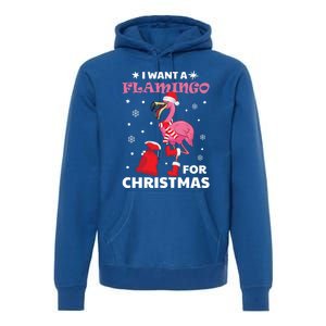 I Want A Flamingo For Christmas Meaningful Gift Ugly Xmas Pajama Meaningful Gift Premium Hoodie