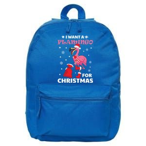 I Want A Flamingo For Christmas Meaningful Gift Ugly Xmas Pajama Meaningful Gift 16 in Basic Backpack