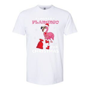 I Want A Flamingo For Christmas Meaningful Gift Ugly Xmas Pajama Meaningful Gift Softstyle CVC T-Shirt