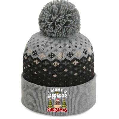 I Want A Labrador For Christmas Labs Mom Dog Lover Christmas Gift The Baniff Cuffed Pom Beanie