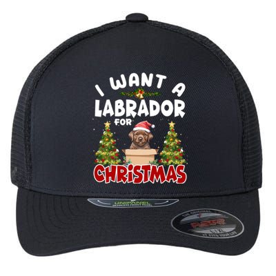 I Want A Labrador For Christmas Labs Mom Dog Lover Christmas Gift Flexfit Unipanel Trucker Cap