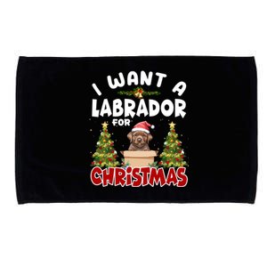 I Want A Labrador For Christmas Labs Mom Dog Lover Christmas Gift Microfiber Hand Towel