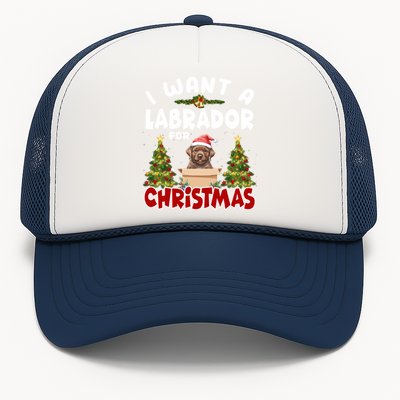 I Want A Labrador For Christmas Labs Mom Dog Lover Christmas Gift Trucker Hat