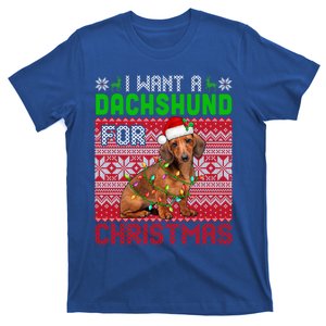 I Want A Dachshund For Christmas Santa Dog Lover Owner Gift T-Shirt