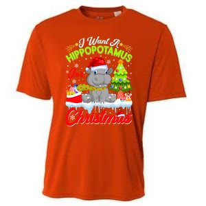 I Want A Hippopotamus For Christmas Cute Xmas Hippo Gift Cooling Performance Crew T-Shirt