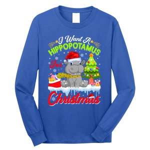 I Want A Hippopotamus For Christmas Cute Xmas Hippo Gift Long Sleeve Shirt