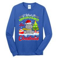 I Want A Hippopotamus For Christmas Cute Xmas Hippo Gift Tall Long Sleeve T-Shirt