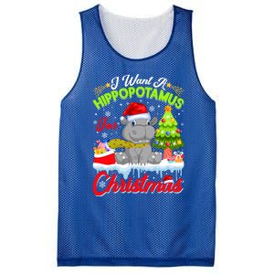 I Want A Hippopotamus For Christmas Cute Xmas Hippo Gift Mesh Reversible Basketball Jersey Tank