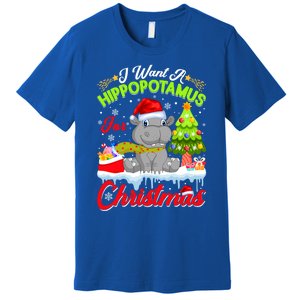 I Want A Hippopotamus For Christmas Cute Xmas Hippo Gift Premium T-Shirt