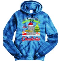 I Want A Hippopotamus For Christmas Cute Xmas Hippo Gift Tie Dye Hoodie