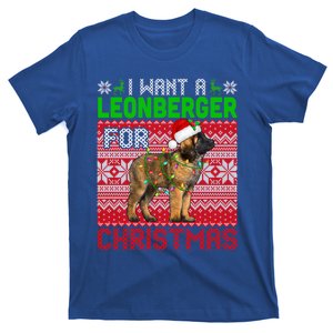 I Want A Leonberger For Christmas Santa Dog Lover Owner Gift T-Shirt