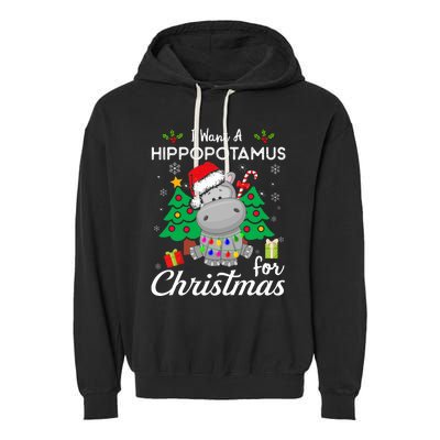 I Want A Hippopotamus For Christmas Cute Gift Xmas Garment-Dyed Fleece Hoodie