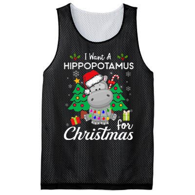 I Want A Hippopotamus For Christmas Cute Gift Xmas Mesh Reversible Basketball Jersey Tank