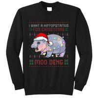 I Want A Hippopotamus For Christmas Moo Deng Baby Hippo Xmas Sweatshirt