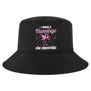 I Want A Flamingo For Christmas Funny Family Christmas Gift Cool Comfort Performance Bucket Hat